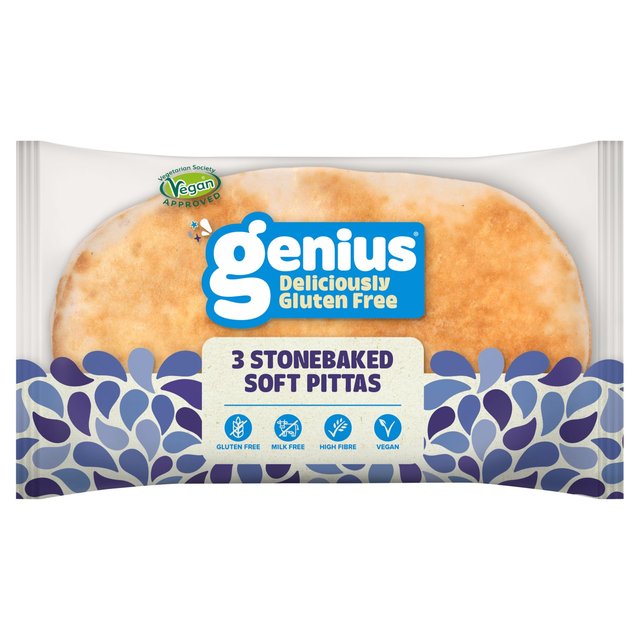 Genius Gluten Free Stonebaked Pitta Breads 3 per pack