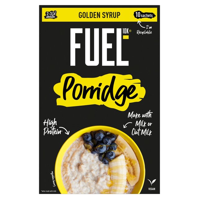 FUEL10K Porridge Sachets Golden Syrup