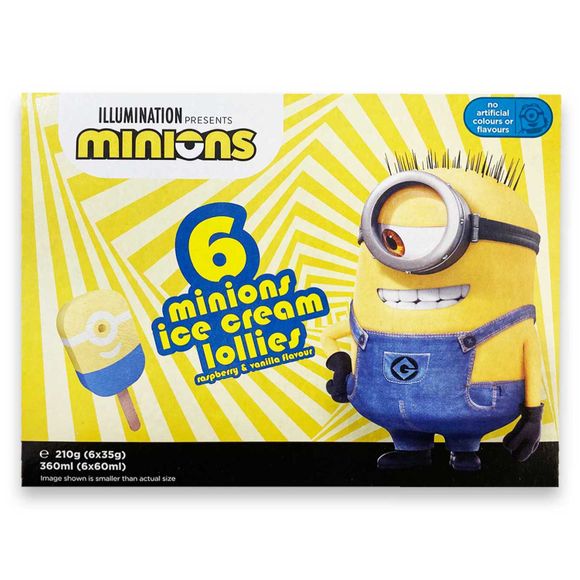 Minions Ice Cream Lollies Raspberry & Vanilla Flavour 360ml 6x60ml