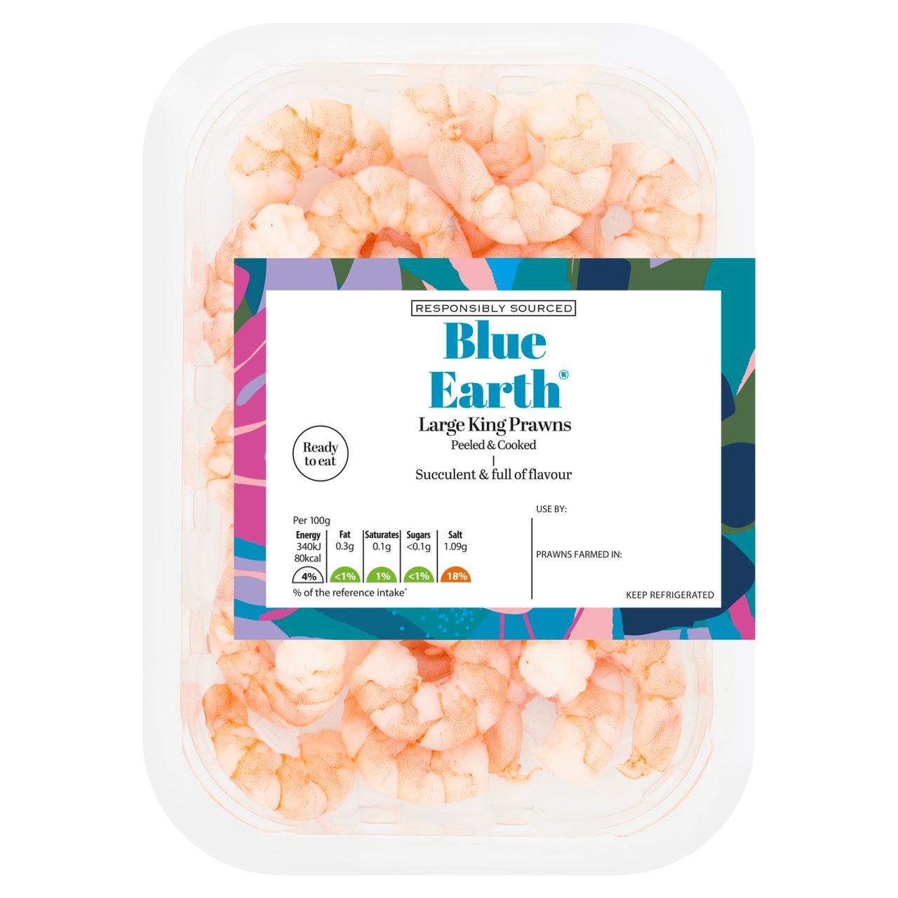 Blue Earth Foods Cooked & Peeled King Prawns 