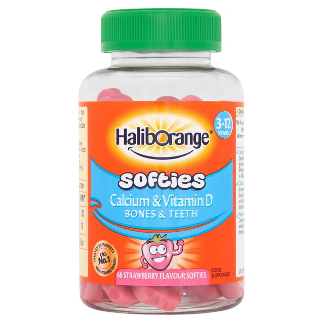 Haliborange  Kid's Softies Calcium & Vitamin D Strawberry Gummies 3-12yrs  60 per pack