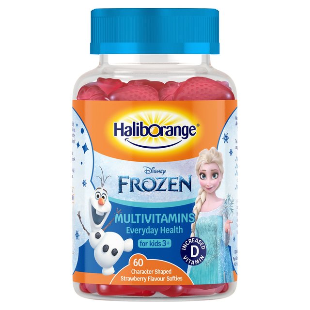 Haliborange Disney Frozen Multivitamins 60 Character Shaped Strawberry Flavour Softies for Kids 3+