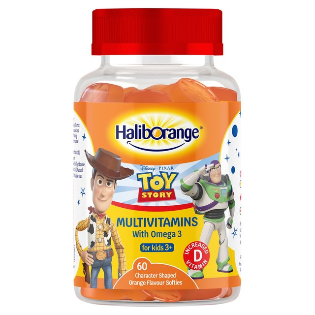 Haliborange Multivitamins with Omega 3 60 Character Shaped Orange Flavour Softies for Kids 3+