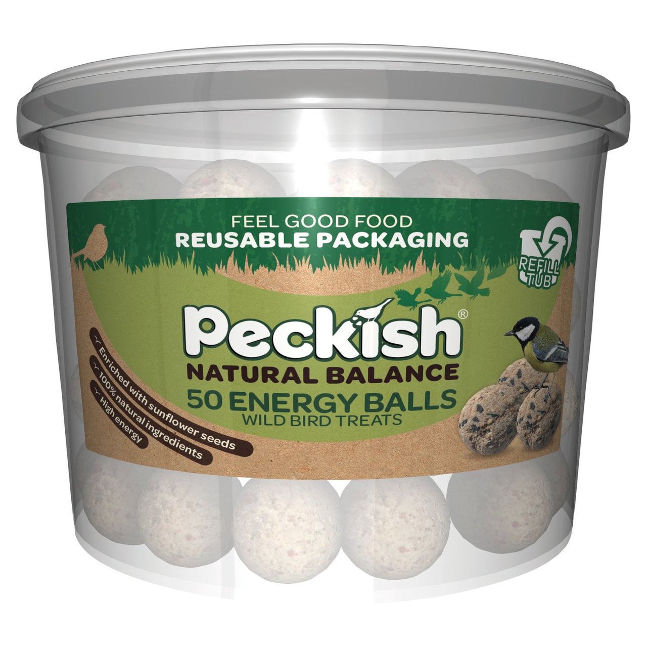 Peckish Natural Balance Energy Suet Fat Balls for Wild Birds