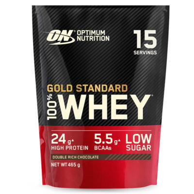 Optimum Nutrition Gold Standard Whey Protein Powder Double Rich Chocolate Flavour 15 Servings 450g