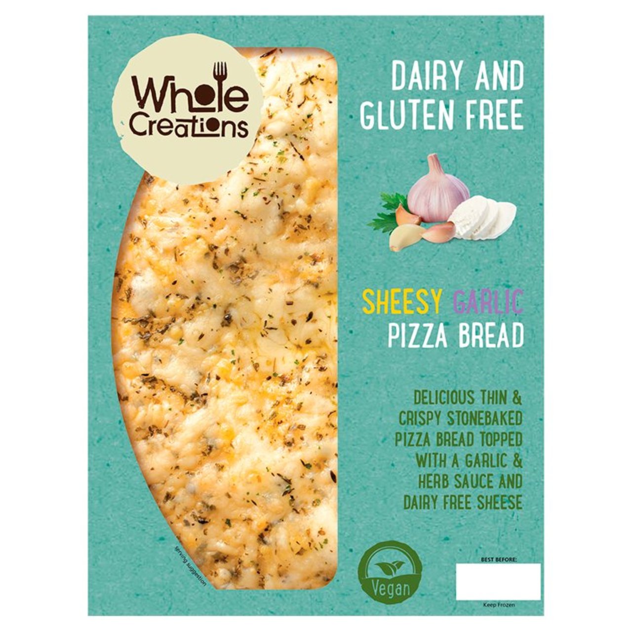 Wholecreations Dairy and Gluten Free Sheesy Garlic Pizza Bread