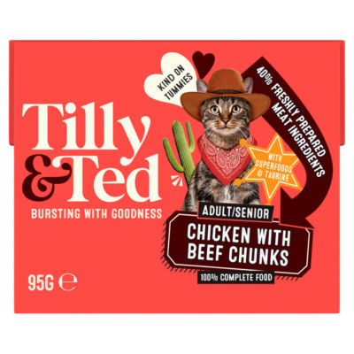 Tilly & Ted Adult/Senior Chicken with Beef Chunks 95g