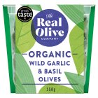 The Real Olive Company Organic Wild Garlic & Basil Olives 150g