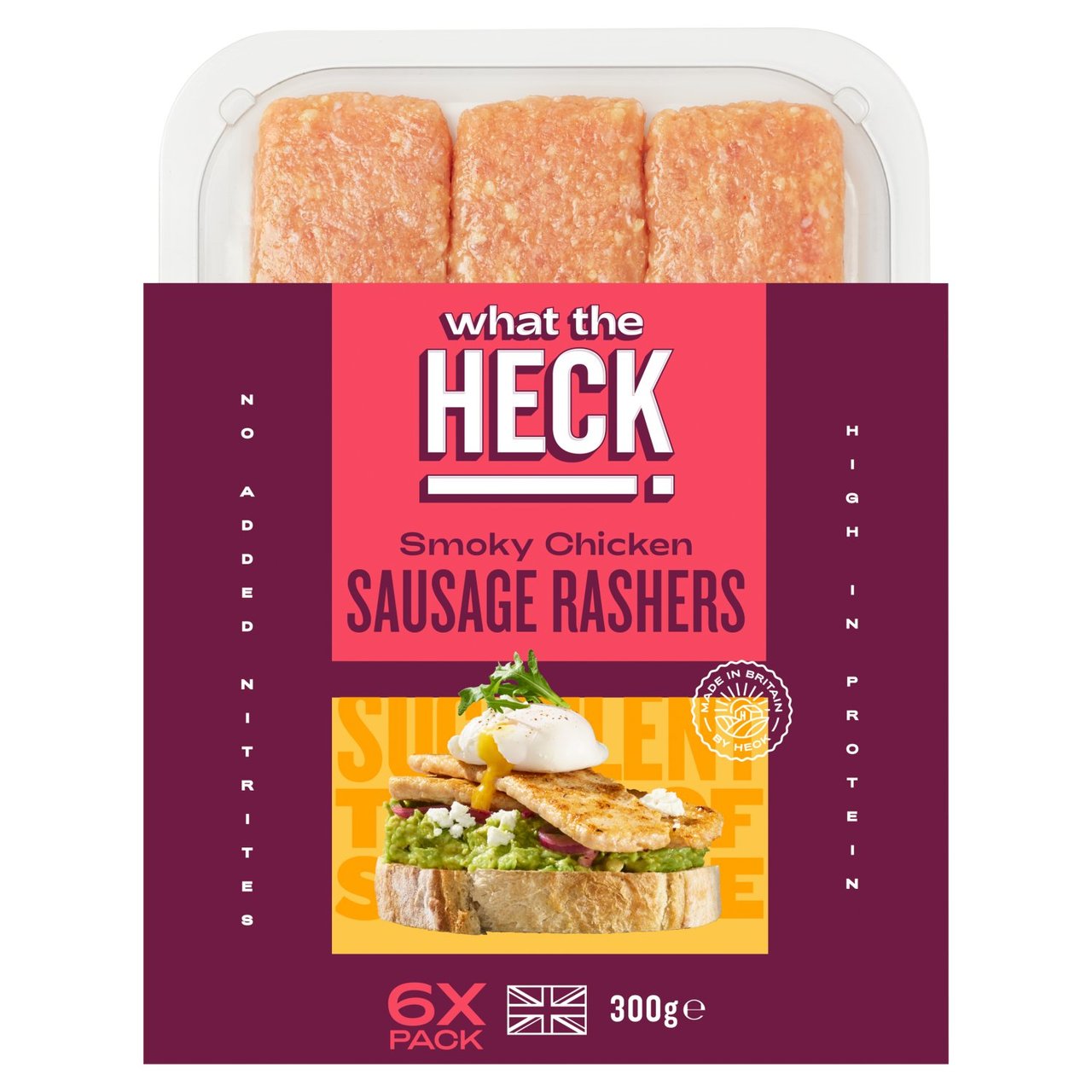 HECK! Smoky Chicken Gluten Free Sausage Rashers x6 300g