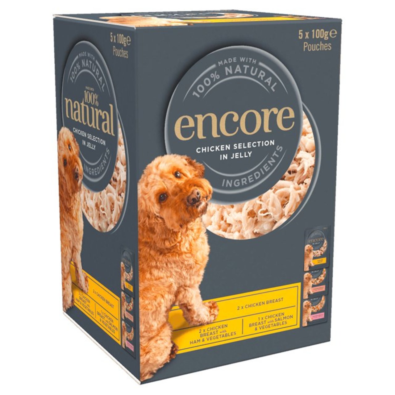 Encore Dog Pouch, Chicken Selection in Jelly 5 x 100g