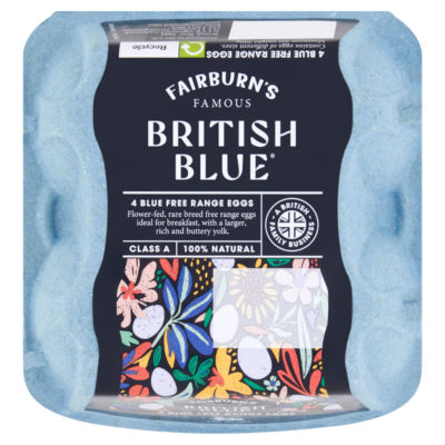 Fairburn's Famous British Blue 4 Blue Free Range Eggs 200g