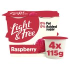 Light & Free Rasberry Greek Style 0% Added Sugar Fat Free Yoghurt