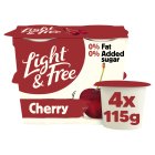 Light & Free Cherry Greek Style 0% Added Sugar Fat Free Yoghurt