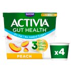 Activia Peach No Added Sugar Fat Free Yogurt 4x115g