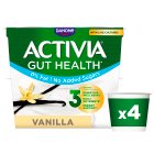 Activia Vanilla No Added Sugar Fat Free Yogurt 4x115g