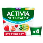 Activia Strawberry No Added Sugar Fat Free Yogurt 4x115g