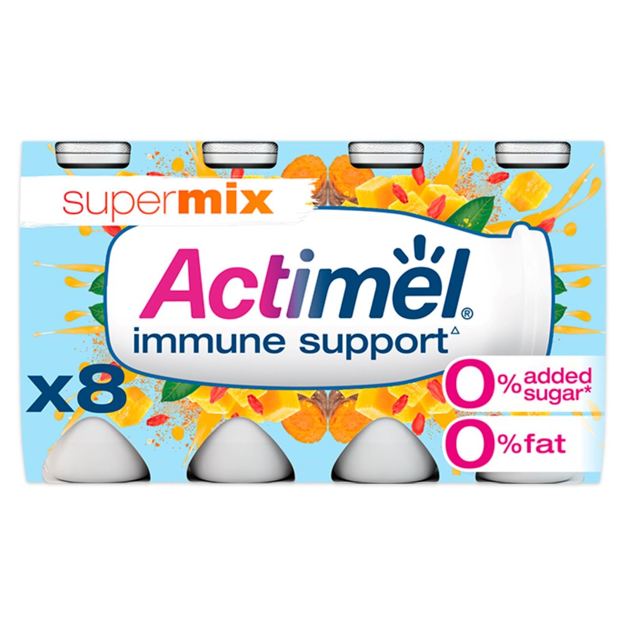 Actimel Supermix Mango, Goji Berry, Turmeric Cultured Yogurt Drink