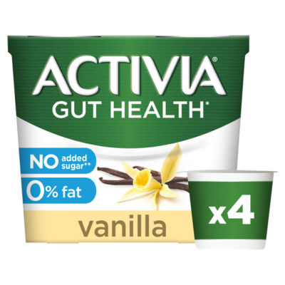 Activia Vanilla No Added Sugar Fat Free Yoghurt