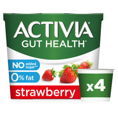 Activia Strawberry No Added Sugar Fat Free Yoghurt