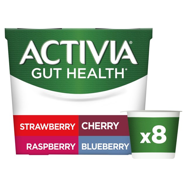 Activia Strawberry Raspberry Cherry & Blueberry No Added Sugar Fat Free 