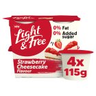 Light & Free Greek Style Yogurt Strawberry Cheesecake Flavour 4 x 115g