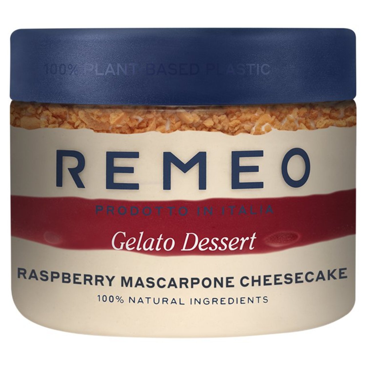 Remeo Gelato Dessert Mascarpone with Raspberry & Biscuits