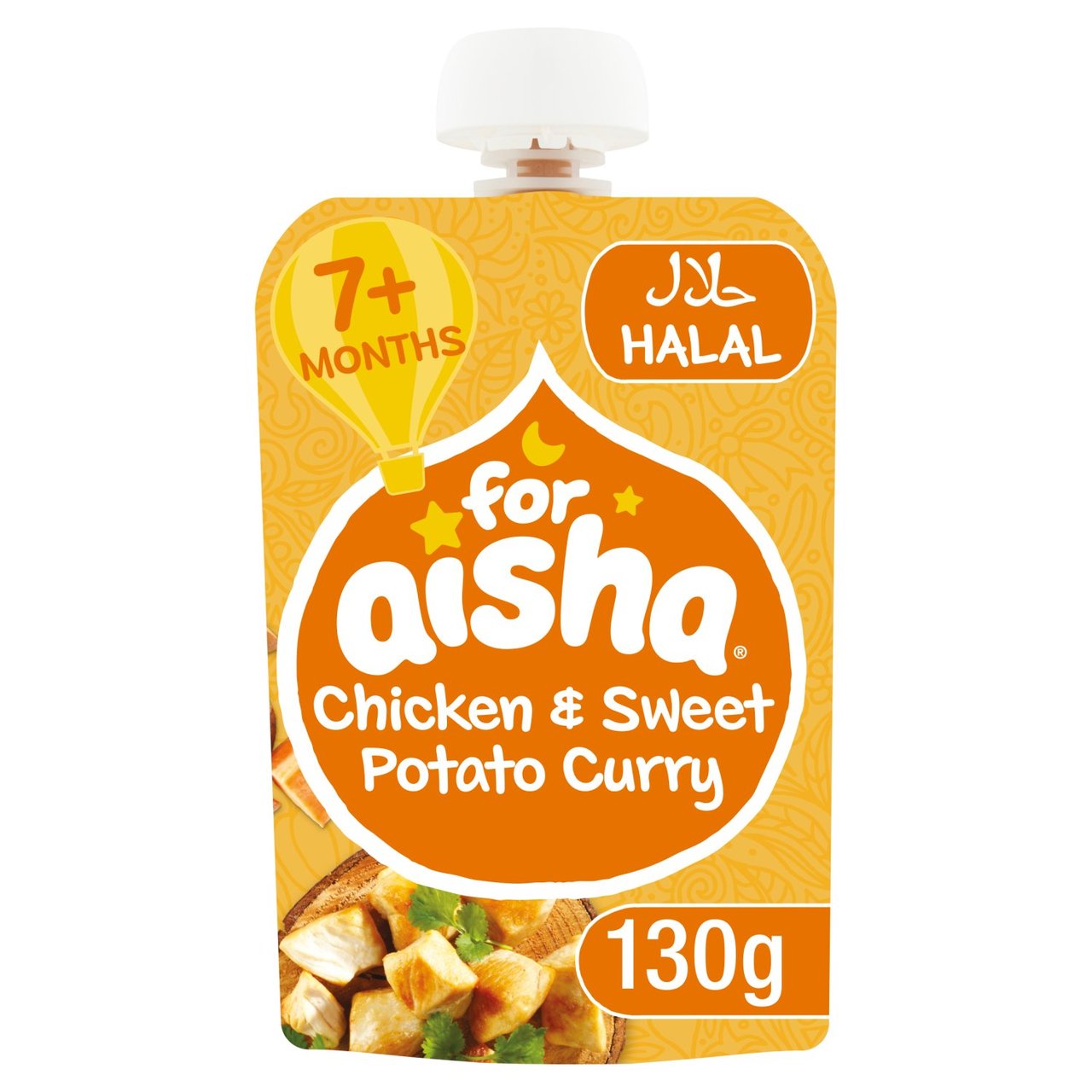 For Aisha Authentic Indian Chicken & Sweet Potato Curry Pouch, 7 mths+