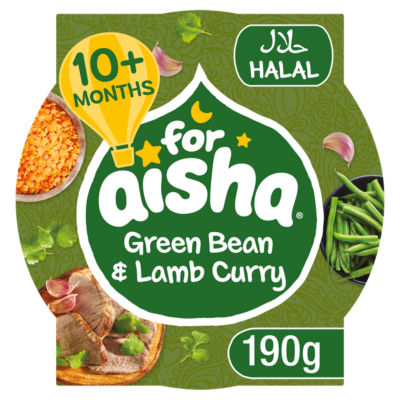 For Aisha Green Bean & Lamb Curry Tray Meal 10m+ 190g