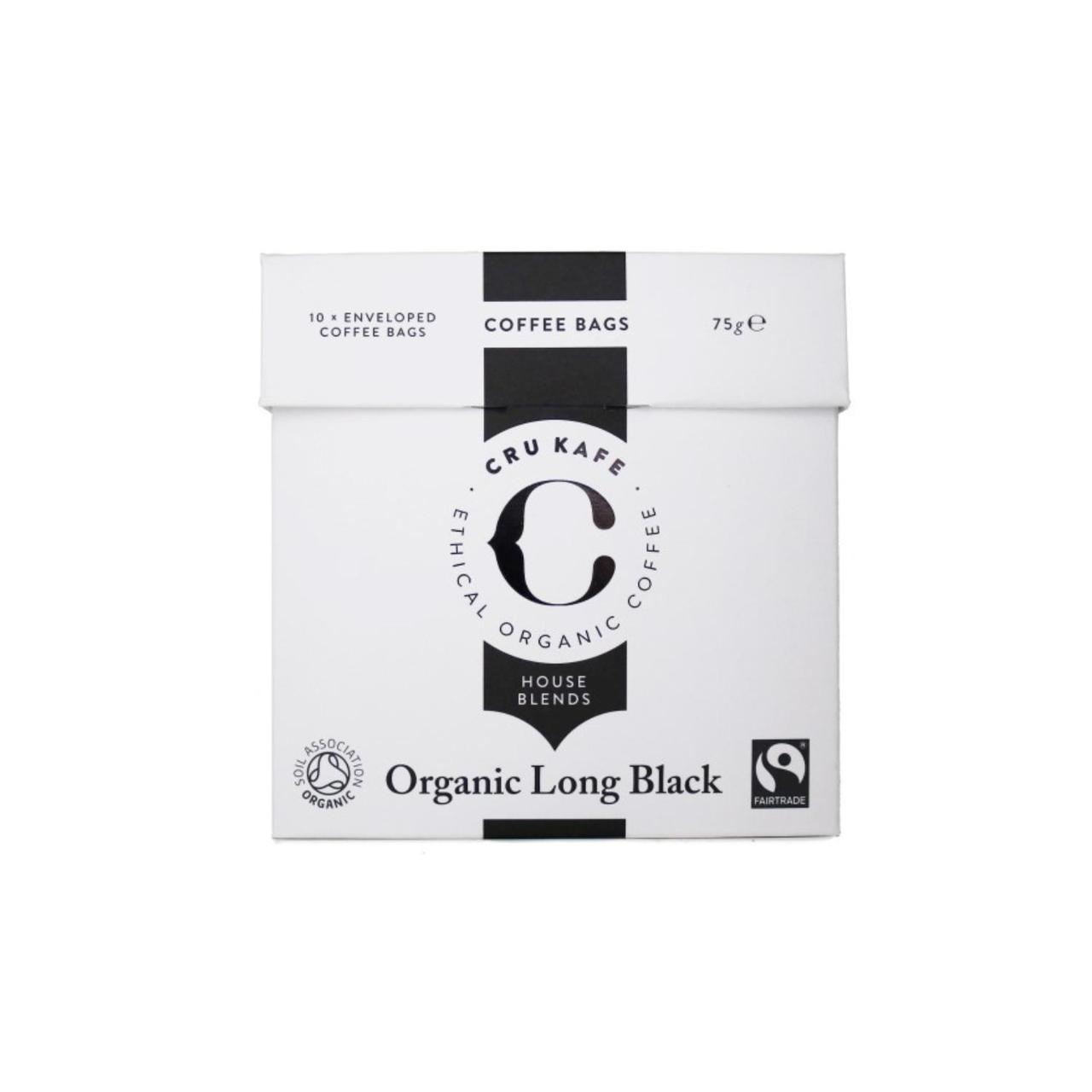 CRU Kafe Organic Fairtrade Long Black Coffee Bags