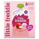 Little Freddie Organic Pink Lady Apple Greek Style Yoghurt Stage 1 +6m Smooth 6x100g