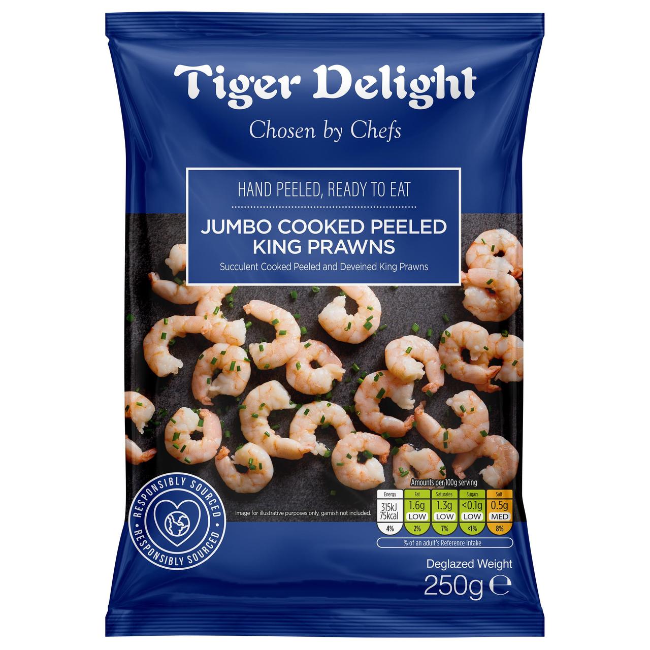 Tiger Delight Jumbo Cooked Peeled King Prawns