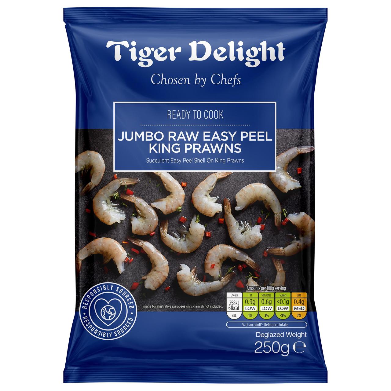 Tiger Delight Jumbo Raw Easy Peel King Prawns