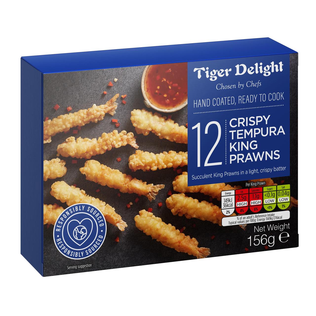 Tiger Delight 12 Crispy Tempura King Prawns