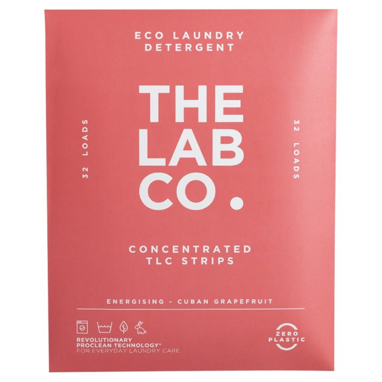 The Lab Co. Laundry Detergent Sheets Non Bio Energising Scent 32 Loads