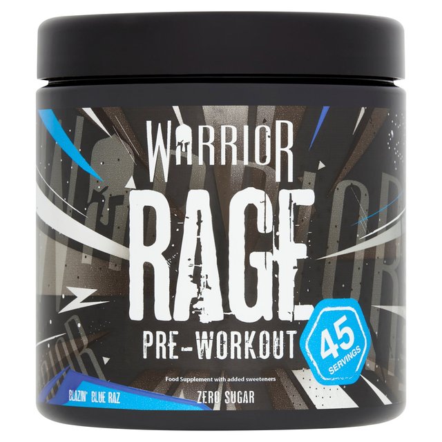 Warrior Rage Blazin Blue Razz Pre Workout Supplement  392g