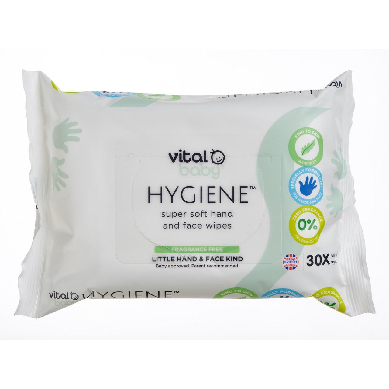 Vital Baby Fragrance Free Hand & Face Wipes 