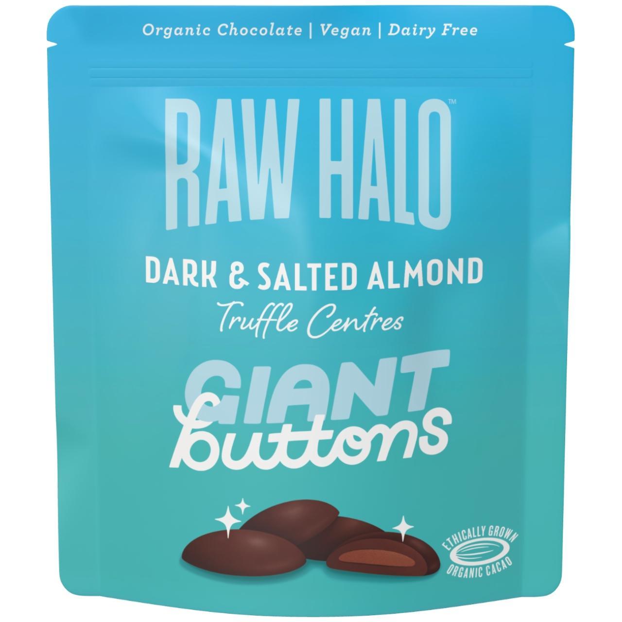 Raw Halo Dark & Salted Almond Vegan Giant Chocolate Buttons