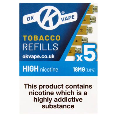 OK Vape High Tobacco Electronic Cigarette Refills 18mg