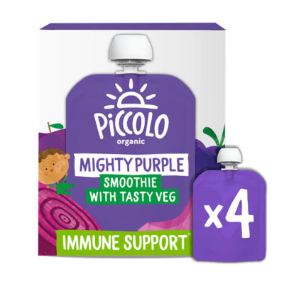 Piccolo Organic Mighty Purple Plums, Blueberries, Carrots, Bananas, Beetroot & Blackberries 4 x 90g