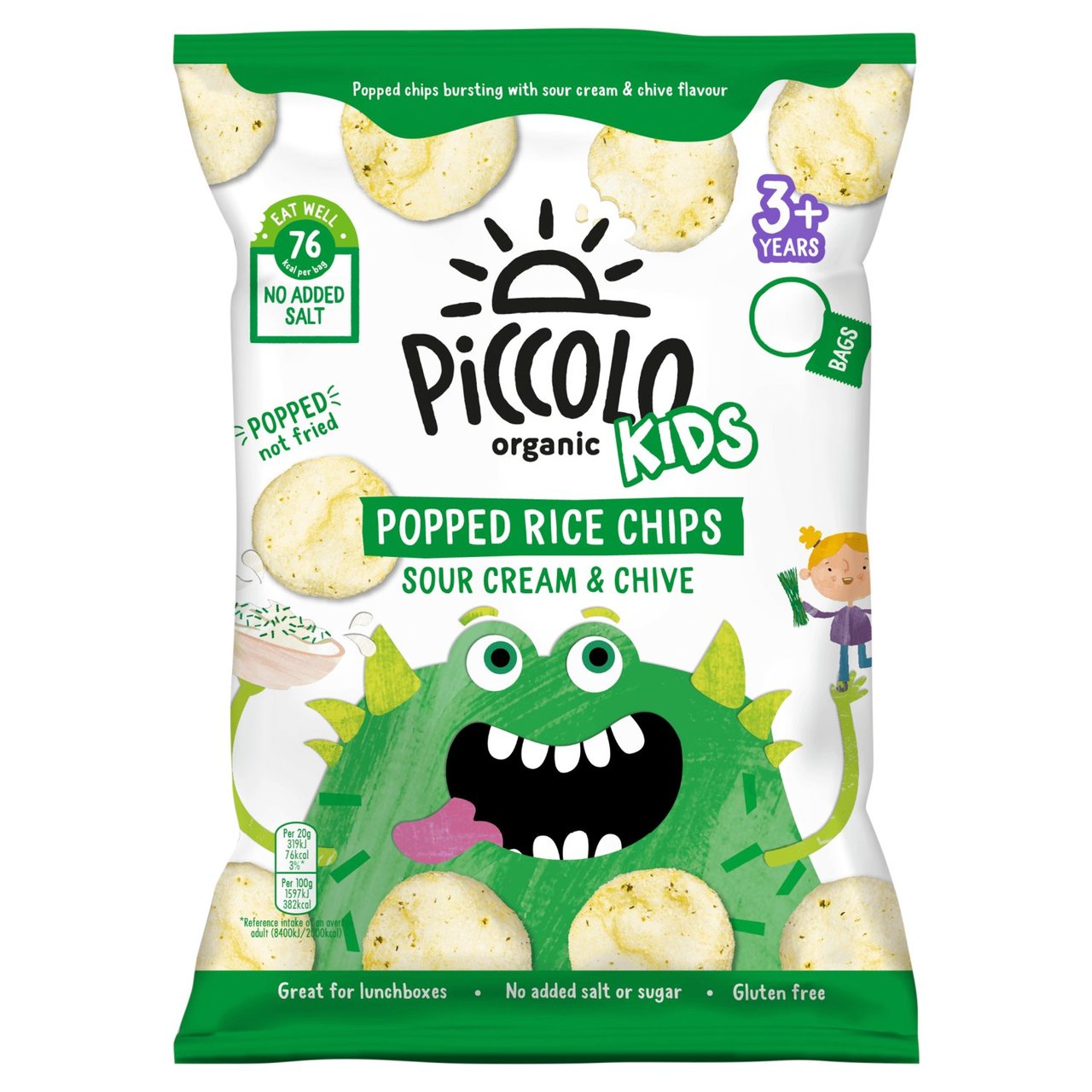 Piccolo Organic Kids Popped Rice Chips Sour Cream