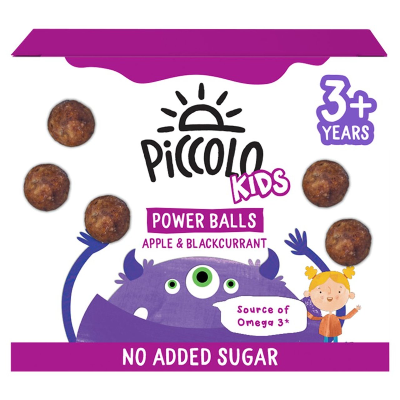 Piccolo Kids Apple & Blackcurrant Power Balls 3+ Years 4x20g