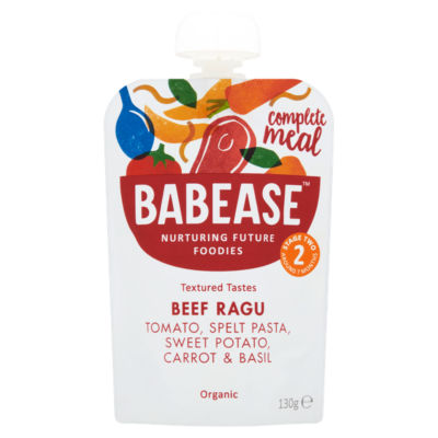 Babease Organic Beef Ragu Pouch, 7 mths+