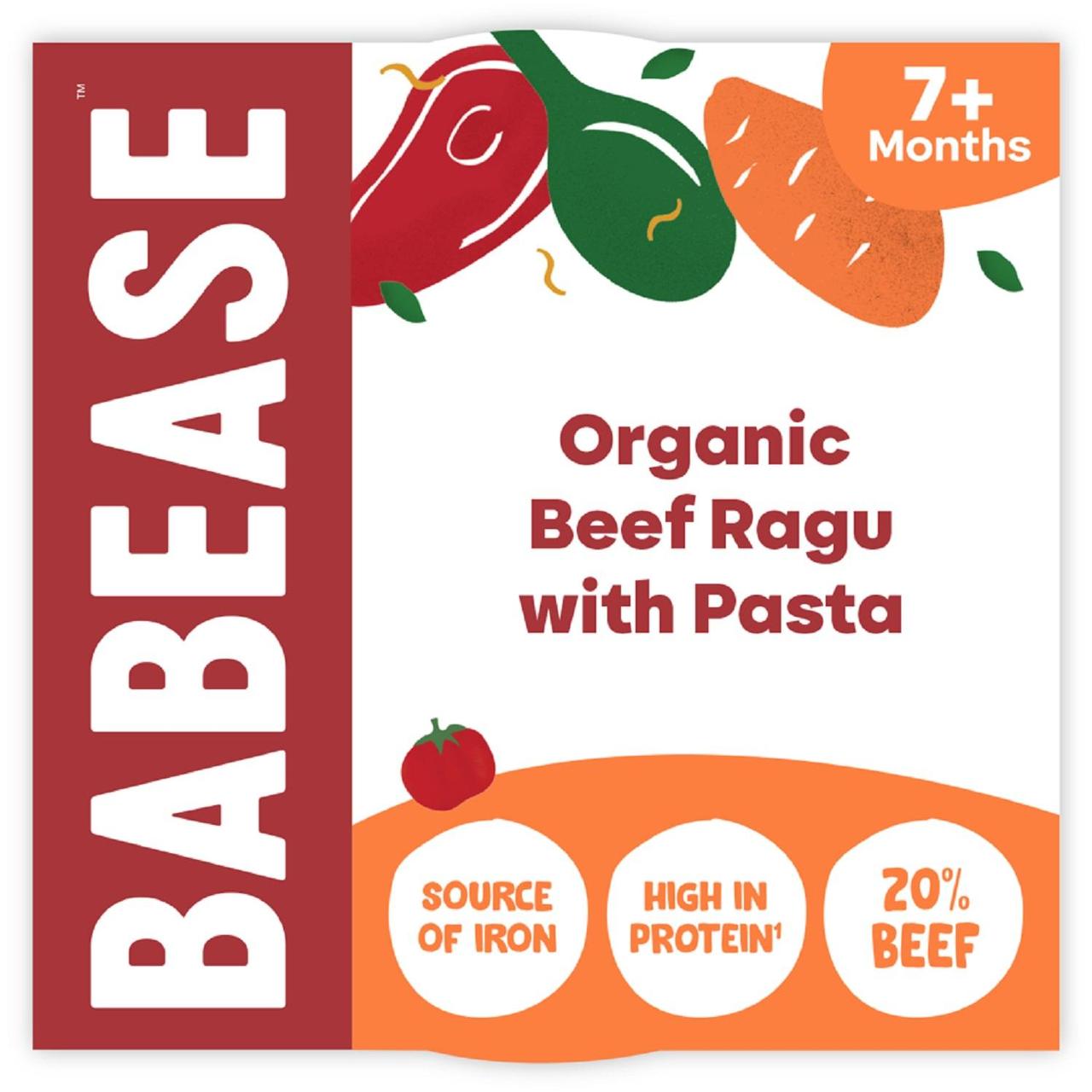 Babease Organic Beef Ragu Baby Food Pot 7+months