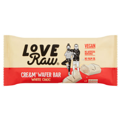 Love Raw Cream Wafer Bar White Choc 2 x 22.5g (45g)