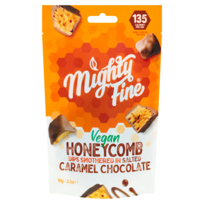 Mighty Fine Vegan Honeycomb Dips Smothered in Salted Caramel Chocolate