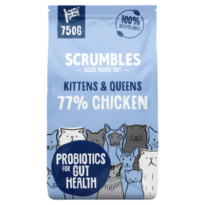 Scrumbles Kitten & Queens Dry Cat Food Chicken