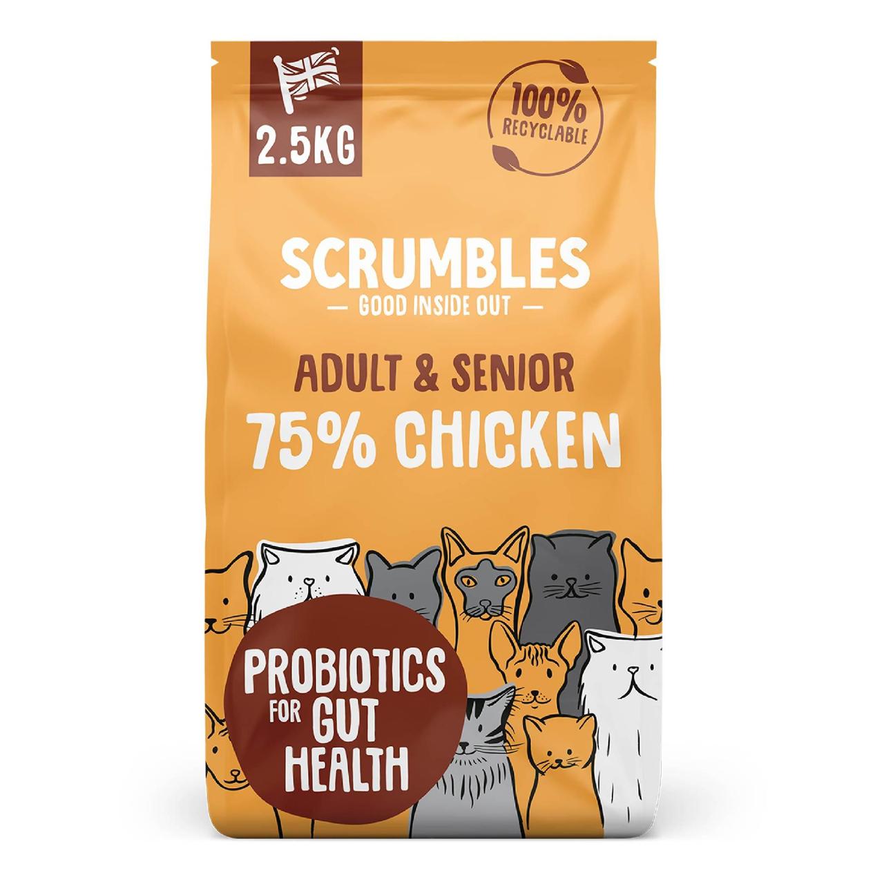 Scrumbles Adults and Seniors, Gluten free Chicken Dry Cat Food