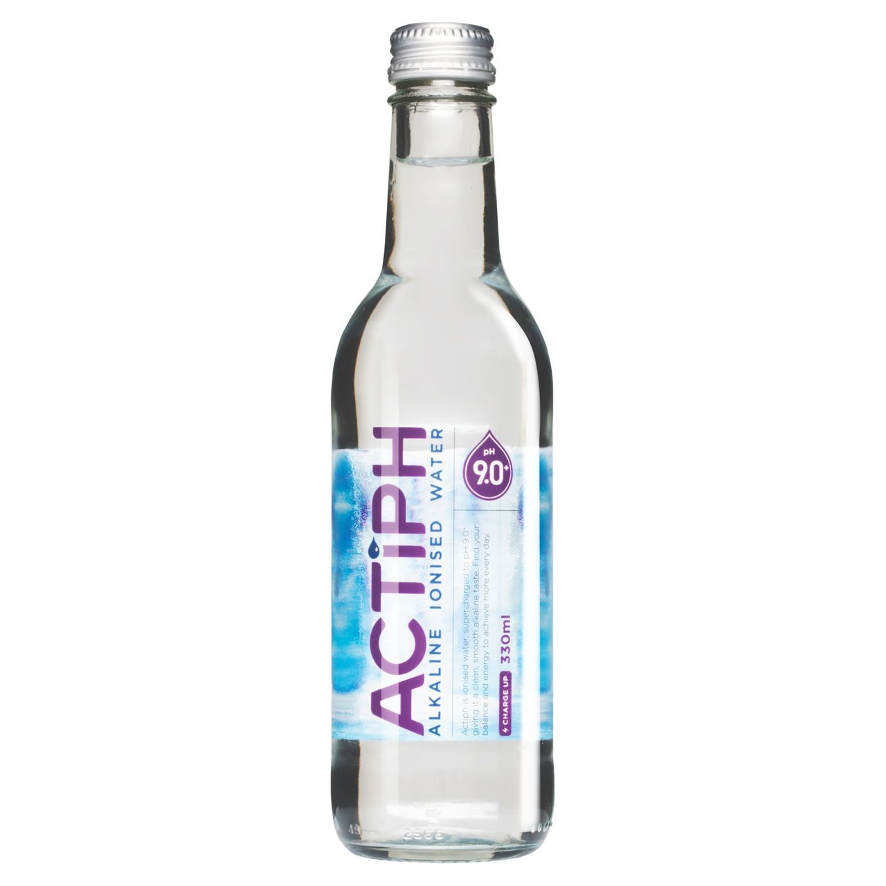 ACTIPH Alkaline Ionised Water Glass Bottle