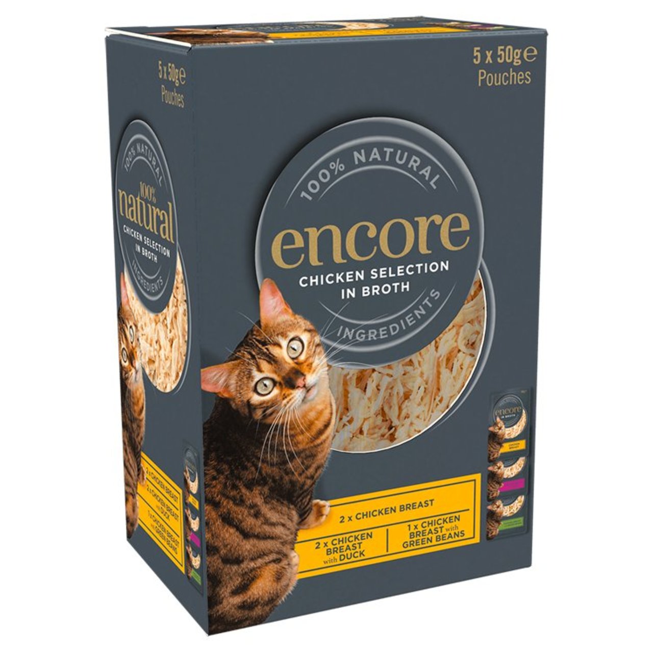 Encore Cat Pouches, Chicken Selection in Broth 5 x 50g