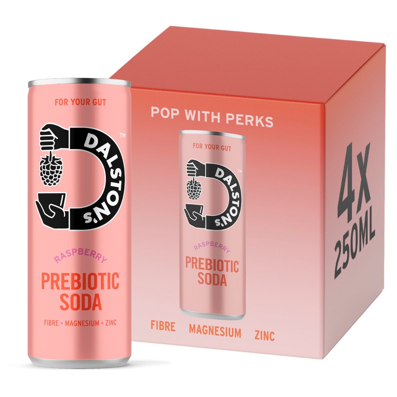 Dalston's Raspberry Prebiotic Soda For Your Gut  Multipack